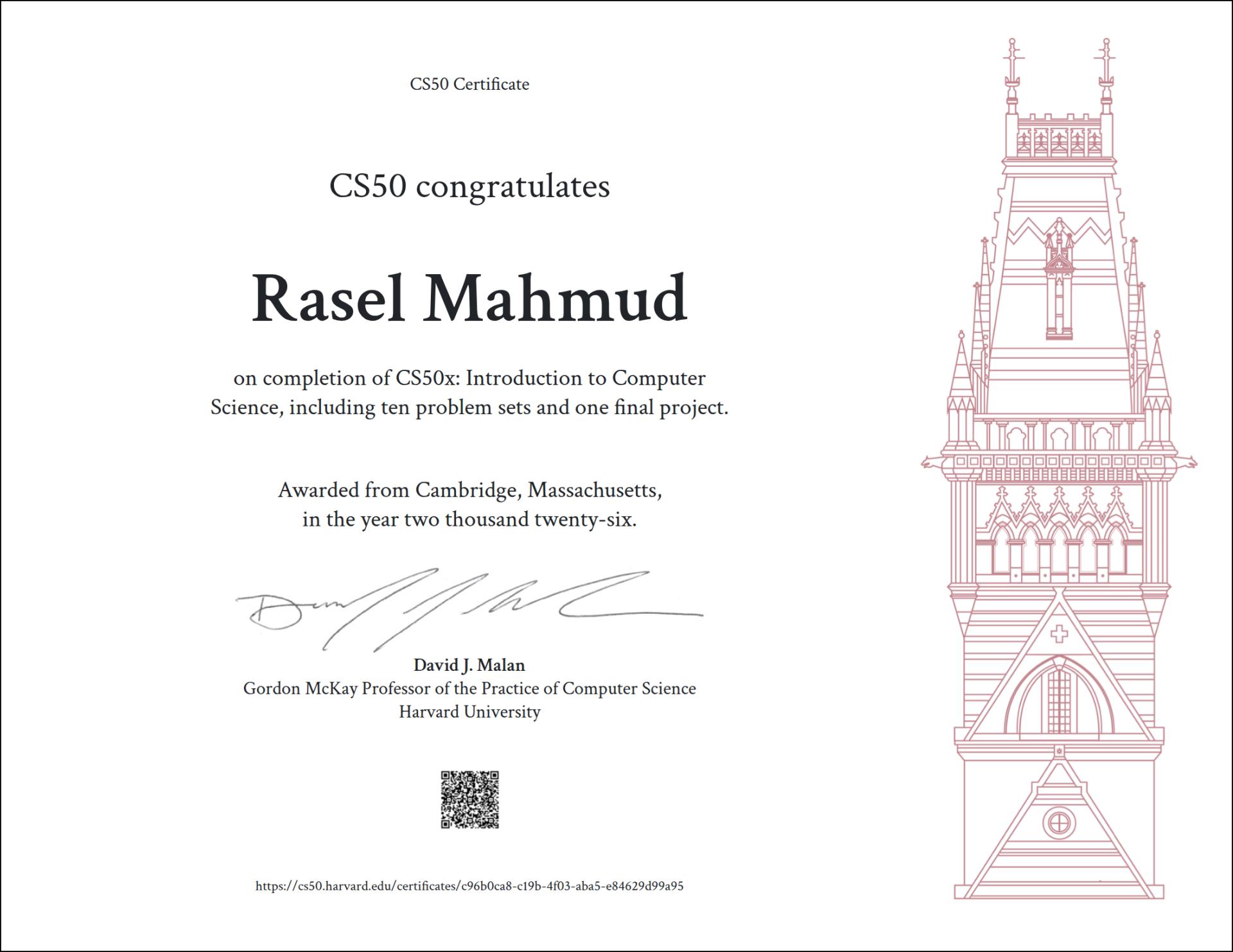 CS50x: CS50's Introduction to Computer Science